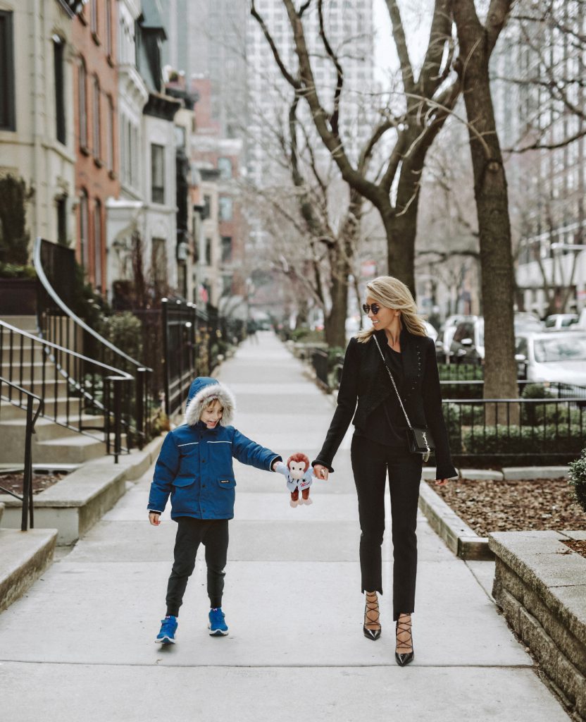 Giuliana Rancic and son Duke Walking Down City Street